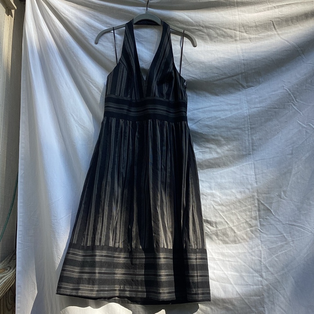 Liz Claiborne NWT black striped formal dress, size 4